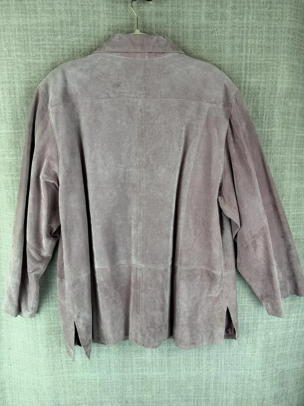 Terry Lewis Jacket Womens 2X Purple Collared Lined Pockets Button Suede